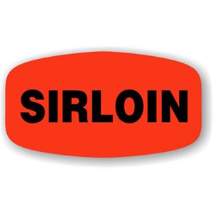 Label - Sirloin Black On Red Short Oval 1000/Roll