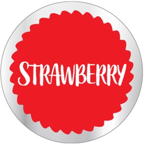 Label - Strawberry White/Red/UV On Clear 1 In. Circle 1M/Roll