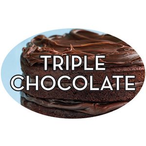 Label - Triple Chocolate 4 Color Process 1.25x2 In. Oval 500/rl