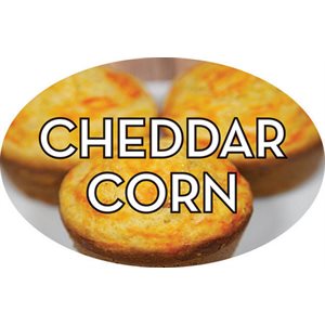 Label - Cheddar Corn 4 Color Process 1.25x2 In. Oval 500/rl