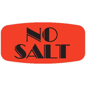 Label - No Salt Black On Red Short Oval 1000/Roll