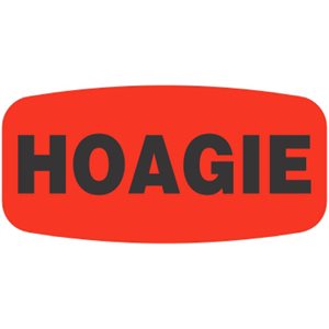 Label - Hoagie Black On Red Short Oval 1000/Roll