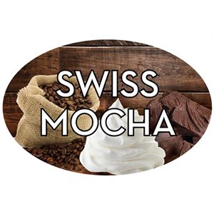 Label - Swiss Mocha 4 Color Process 1.25x2 In. Oval 500/rl