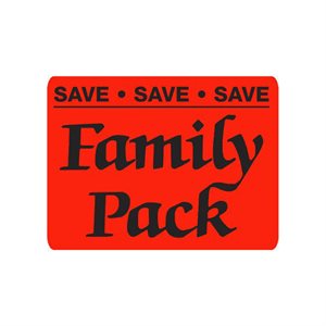 Label - Family PackSave Save Save Black On Red 1.5x2 In. 500/rl