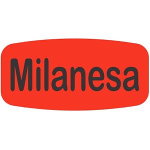 Label - Milanesa Black On Red Short Oval 1000/Roll