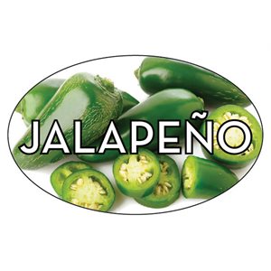 Label - Jalapeno 4 Color Process 1.25x2 In. Oval 500/rl