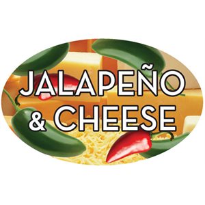 Label - Jalapeno & Cheese 4 Color Process 1.25x2 In. Oval 500/rl