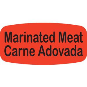 Label - Marinated Meat/Carne Adovada Black On Red Short Oval 1000/Roll