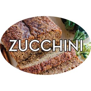 Label - Zucchini 4 Color Process 1.25x2 In. Oval 500/rl