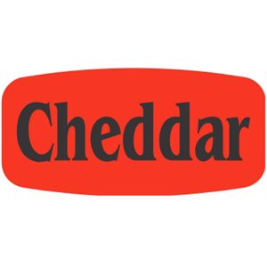 Label - Cheddar Black On Red Short Oval 1000/Roll