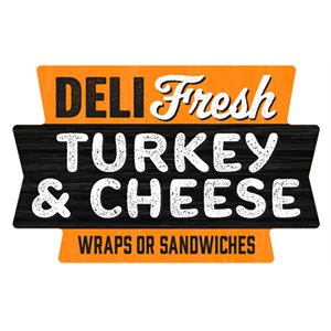 Label - Deli Fresh Turkey & Cheese (wrap/sand) Org/Black 1.75x1.125 In. Special 500/Roll