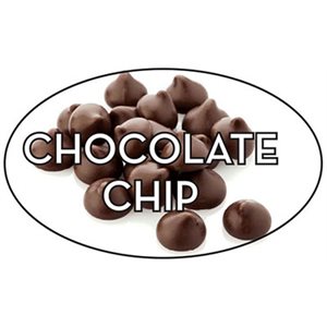 Label - Chocolate Chip 4 Color Process 1.25x2 In. Oval 500/rl