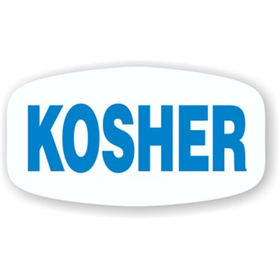 Label - Kosher Blue On White Short Oval 1000/Roll