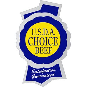 Label - USDA Choice Beef Sat.Guar Blue/Yellow On Silver 1.5x2.3 In. 500/rl