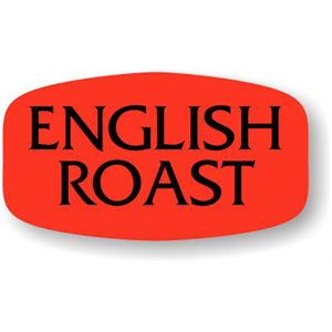 Label - English Roast Black On Red Short Oval 1000/Roll