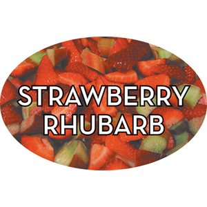 Label - Strawberry Rhubarb 4 Color Process 1.25x2 In. Oval 500/rl