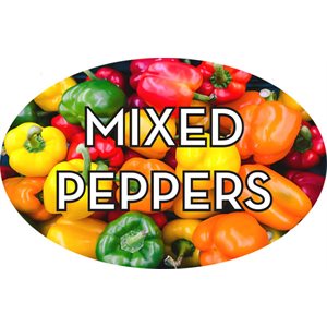 Label - Mixed Peppers 4 Color Process 1.25x2 In. Oval 500/rl