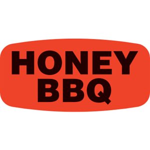 Label - Honey BBQ Black On Red Short Oval 1000/Roll