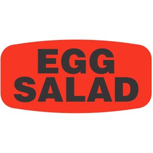 Label - Egg Salad Black On Red Short Oval 1000/Roll