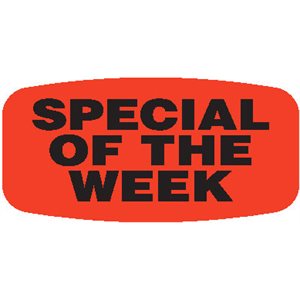 Label - Special Of The Week Black On Red Short Oval 1000/Roll