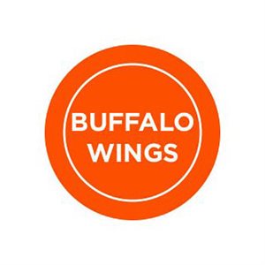 Label - Buffalo Wings Orange/UV 1 In. Circle 1M/Roll