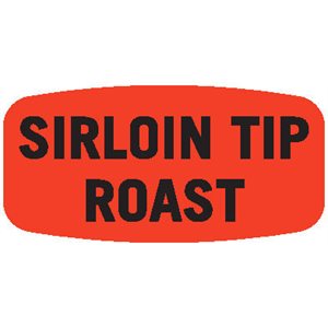 Label - Sirloin Tip Roast Black On Red Short Oval 1000/Roll