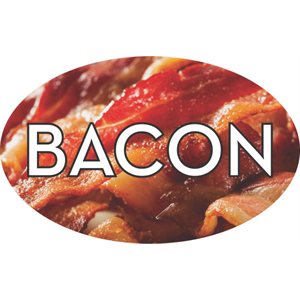 Label - Bacon 4 Color Process 1.25x2 In. Oval 500/rl