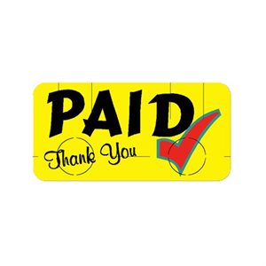 Label - Paid Thank You Tamper 4 Color Process 1x2 In. 500/Roll
