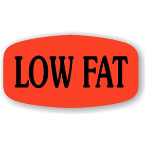 Label - Low Fat Black On Red Short Oval 1000/Roll