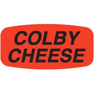 Label - Colby Cheese Black On Red Short Oval 1000/Roll