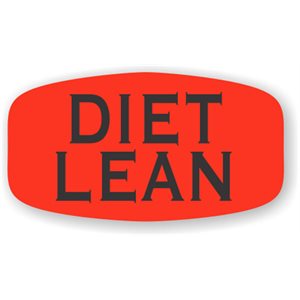 Label - Diet Lean Black On Red Short Oval 1000/Roll