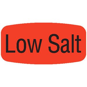 Label - Low Salt Black On Red Short Oval 1000/Roll