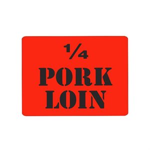 Label - 1/4 Pork Loin Black On Red 1.5x2.0 In. 1M/Roll