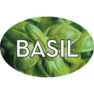 Label - Basil 4 Color Process 1.25x2 In. Oval 500/rl