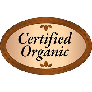 Label - Certified Organic 4 Color Process 1.25x2 In. Oval 500/rl