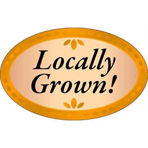 Label - Locally Grown! 4 Color Process 1.25x2 In. Oval 500/rl