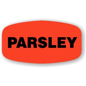 Label - Parsley Black On Red Short Oval 1000/Roll