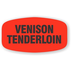 Label - Venison Tenderloin Black On Red Short Oval 1000/Roll