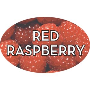 Label - Red Raspberry 4 Color Process 1.25x2 In. Oval 500/rl