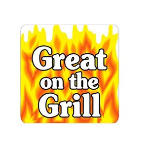 Label - Great On The Grill Red/Yellow/Black 2x2 In. 500/Roll