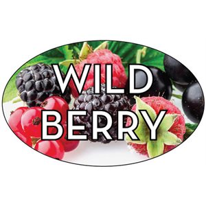 Label - Wild Berry 4 Color Process 1.25x2 In. Oval 500/rl