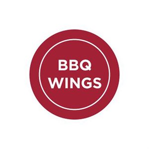 Label - BBQ Wings Red/UV 1 In. Circle 1M/Roll