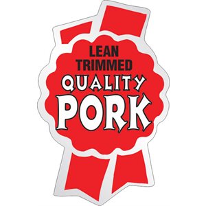 Label - Lean Trim Quality Pork Red/Black On Silver 1.5x2.3 In. 500/rl