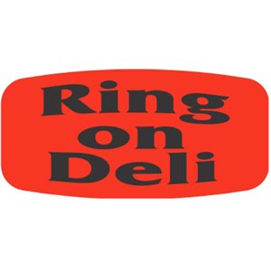 Label - Ring On Deli Black On Red Short Oval 1000/Roll