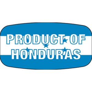 Label - Product Of Honduras Blue On White Short Oval 1000/Roll