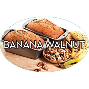 Label - Banana Walnut 4 Color Process 1.25x2 In. Oval 500/rl