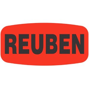 Label - Reuben Black On Red Short Oval 1000/Roll