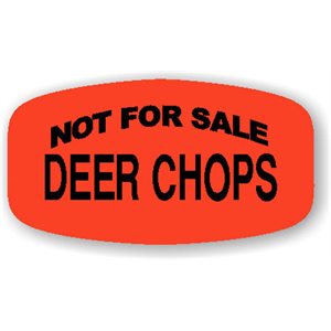 Label - Not For Sale Deer Chops Black On Red Short Oval 1000/Roll