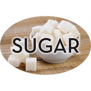 Label - Sugar 4 Color Process 1.25x2 In. Oval 500/rl