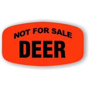 Label - Not For Sale Deer Black On Red Short Oval 1000/Roll